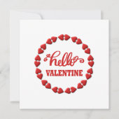 こんにちは ヴァレンタイン2024 ハッピーバレンタイン 赤いハート カード (正面)