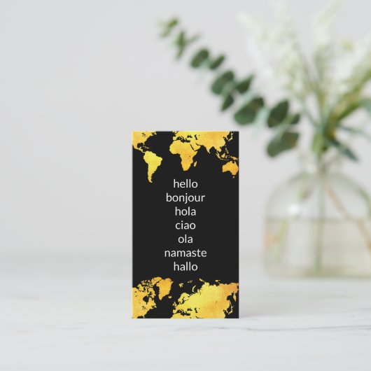 こんにちは | 世界地図 名刺 (スタンド正面)