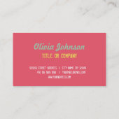 "こんにちは"会えてうれしい珊瑚のグランジなフォント 名刺 (裏面)