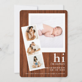 こんにちは、僕はBaby name フィルムストリップ フォトコラージュ 出生 案内状