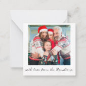 こんにちは 冬のクリスマス 雪の cabin 写真 ノート カード (裏面)