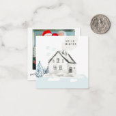 こんにちは 冬のクリスマス 雪の cabin 写真 ノート カード (正面/裏面インサイチュ)