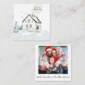 こんにちは 冬のクリスマス 雪の cabin 写真 ノート カード (正面/裏面)