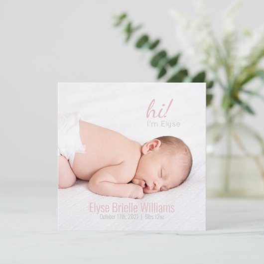 こんにちは!台本ベビーガール |写真の誕生のお知らせ (スタンド正面)