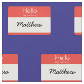 こんにちは、名前は名前タグです ファブリック (クローズアップ)