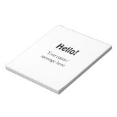 こんにちは 名前 メッセージを追加 シンプル ミニマル ビジネス テンプレート ノートパッド (回転)