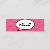 こんにちは 吹き出し ファン レトロ コミックブック スキニー名刺 (正面)