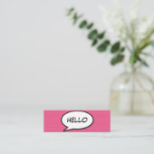 こんにちは 吹き出し ファン レトロ コミックブック スキニー名刺 (スタンド正面)