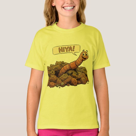 "こんにちは！" 土の中から Tシャツ (正面)