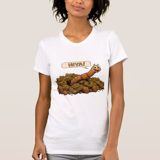 "こんにちは!" 土の中から Tシャツ (正面)