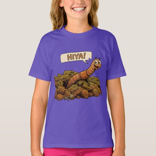 "こんにちは!" 土の中から Tシャツ (正面)