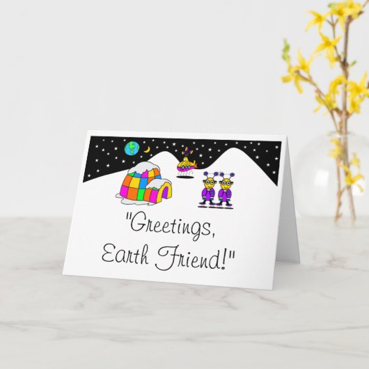 こんにちは、地球の友人! カード (黄色い花)