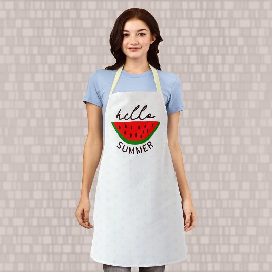 こんにちは 夏のエプロンにスイカ エプロン