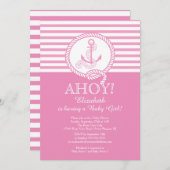 こんにちは! 女の子の海の世界 女の子のベビーシャワー招待状 招待状 (正面/裏面)