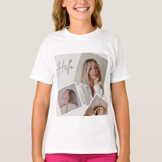 こんにちは 女の子の画像 Tシャツ (正面)