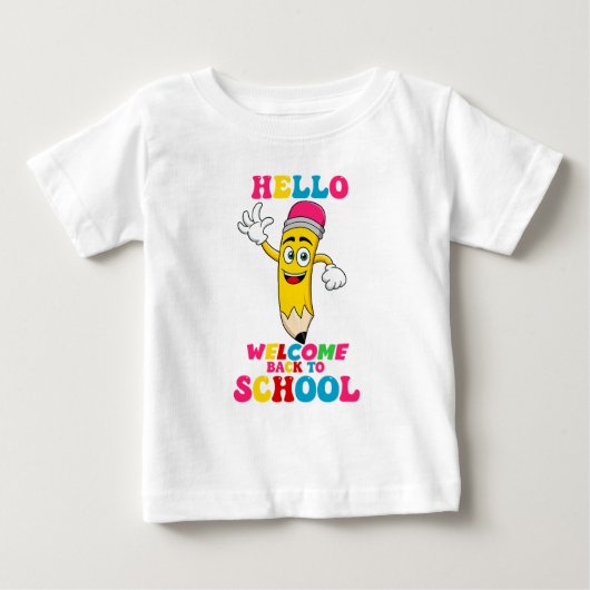 こんにちは 学校へようこそ ベビーTシャツ (正面)