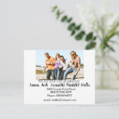 こんにちは、家族の写真で近所の人に会う ポストカード (スタンド正面)