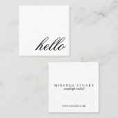 こんにちは|専門のモダンでエレガントなBlack&White スクエア名刺 (正面/裏面)