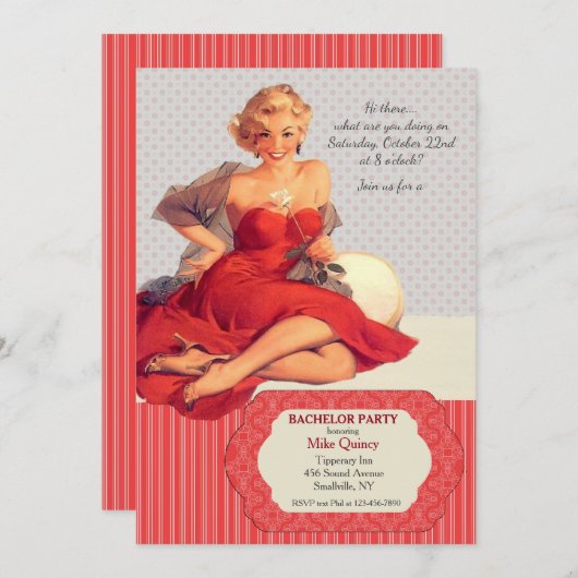 こんにちは、愛する人たちへ 独身最後の祭りへの招待状 招待状 (正面/裏面)