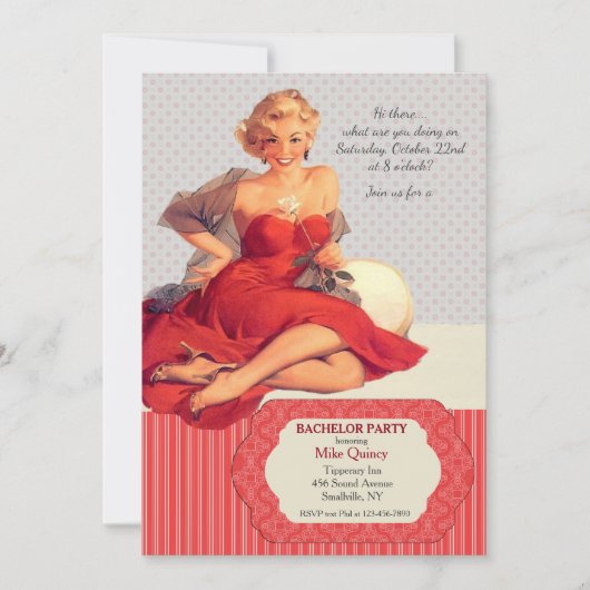 こんにちは 愛の独身パーティー招待状 招待状 (正面)