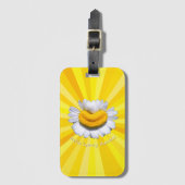 "こんにちは、愛らしい人！" カモミール スマイル サンシャイン ラゲッジタグ (正面縦)
