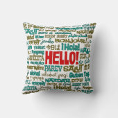 こんにちは(数々のな言語)枕 クッション (裏面)