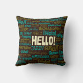 こんにちは(数々のな言語)枕 クッション (裏面)