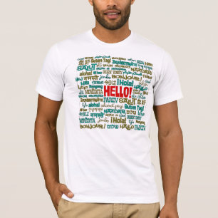 こんにちは(数々のな言語) Tシャツ