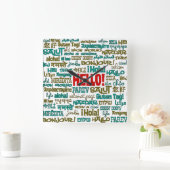 こんにちは(数々の言語) – 壁時計 (ホーム)