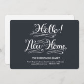 こんにちは 新しい家 書道 案内状 (正面/裏面)