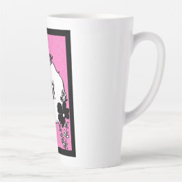 こんにちは! - 明るい花柄の挨拶カード カフェラテマグ