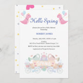 こんにちは 春の ライト カラー ベイビー ボーイ ベイビー シャワー 招待状 (正面/裏面)