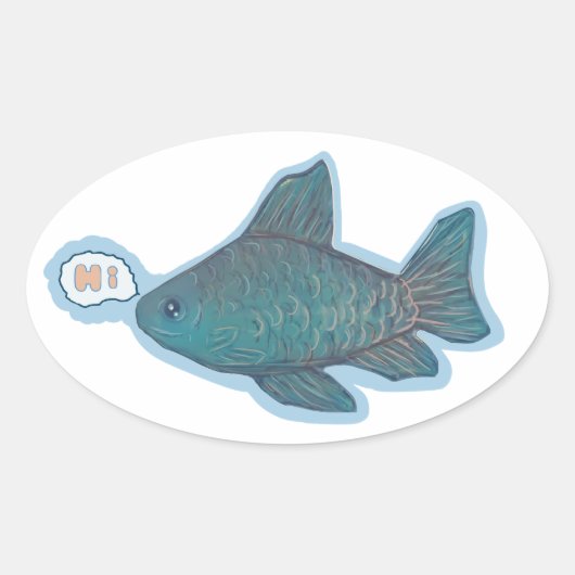 こんにちは 楕円形シール (正面)