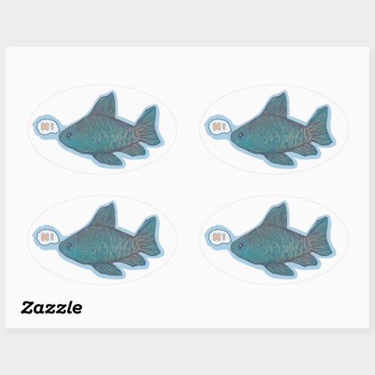 こんにちは 楕円形シール (シート)