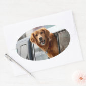 こんにちは 楕円形シール (封筒)