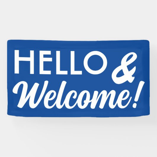 こんにちは、歓迎します（任意の色） 横断幕 (横)