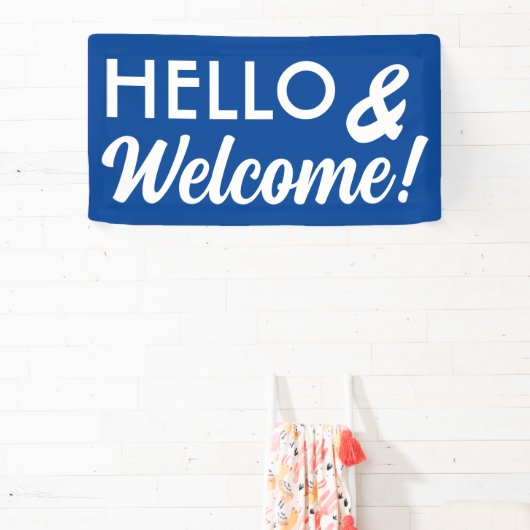 こんにちは、歓迎します（任意の色） 横断幕 (インサイチュ)