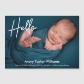 こんにちは、生まれたばかりのベビーの写真出産のお知らせ (正面)