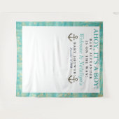 こんにちは！男の子だよ！ベビーシャワー　青い海　航海 タペストリー (正面(横))