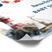 こんにちは 男の子だよ 海の赤ちゃん歓迎シャワーパーティー ポスター (角)