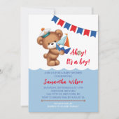 こんにちは！男の子の海の赤ちゃんのシャワーのお知らせ 招待状 (正面)