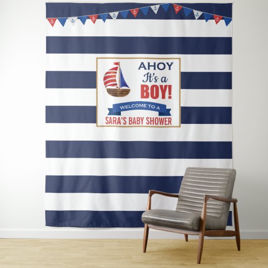こんにちは 男の子よ 海軍の赤ちゃん歓迎会 タペストリー (インサイチュ)