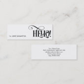 こんにちは! 白い名刺 スキニー名刺 (正面/裏面)