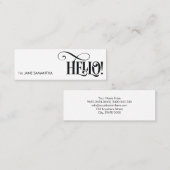 こんにちは! 白い名刺 スキニー名刺 (正面/裏面)