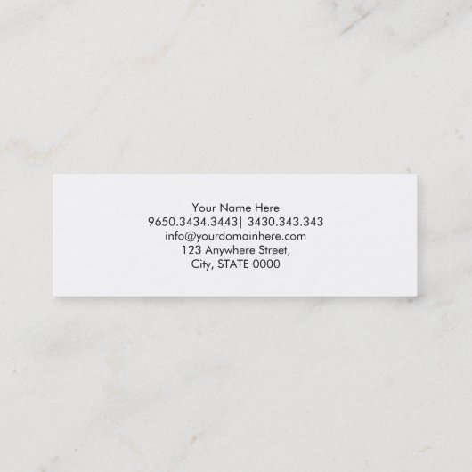 こんにちは! 白い名刺 スキニー名刺 (裏面)