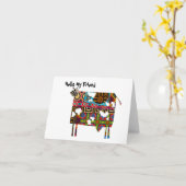 こんにちは 私の友達 - 牛の折り紙グリーティングカード カード (黄色い花)