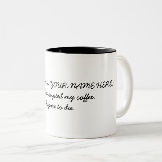 こんにちは、私の名前はカスタマイズ可能なマグです ツートーンマグカップ (正面右)