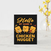 こんにちは 私の名前はチキンナゲットのコスプレの子供チックです カード (黄色い花)
