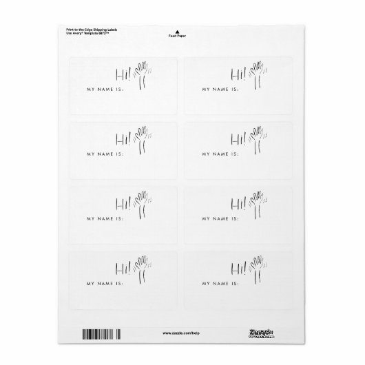 こんにちは 私の名前はネームタグです ラベル (フルシート)