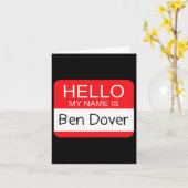 こんにちは 私の名前はベン・ドーバー 大人のユーモアが楽しいジョーク・パターン カード (黄色い花)